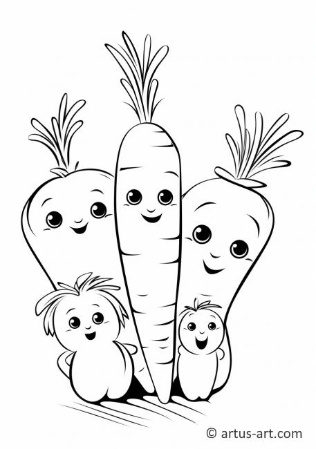 Carrot Family Coloring Page